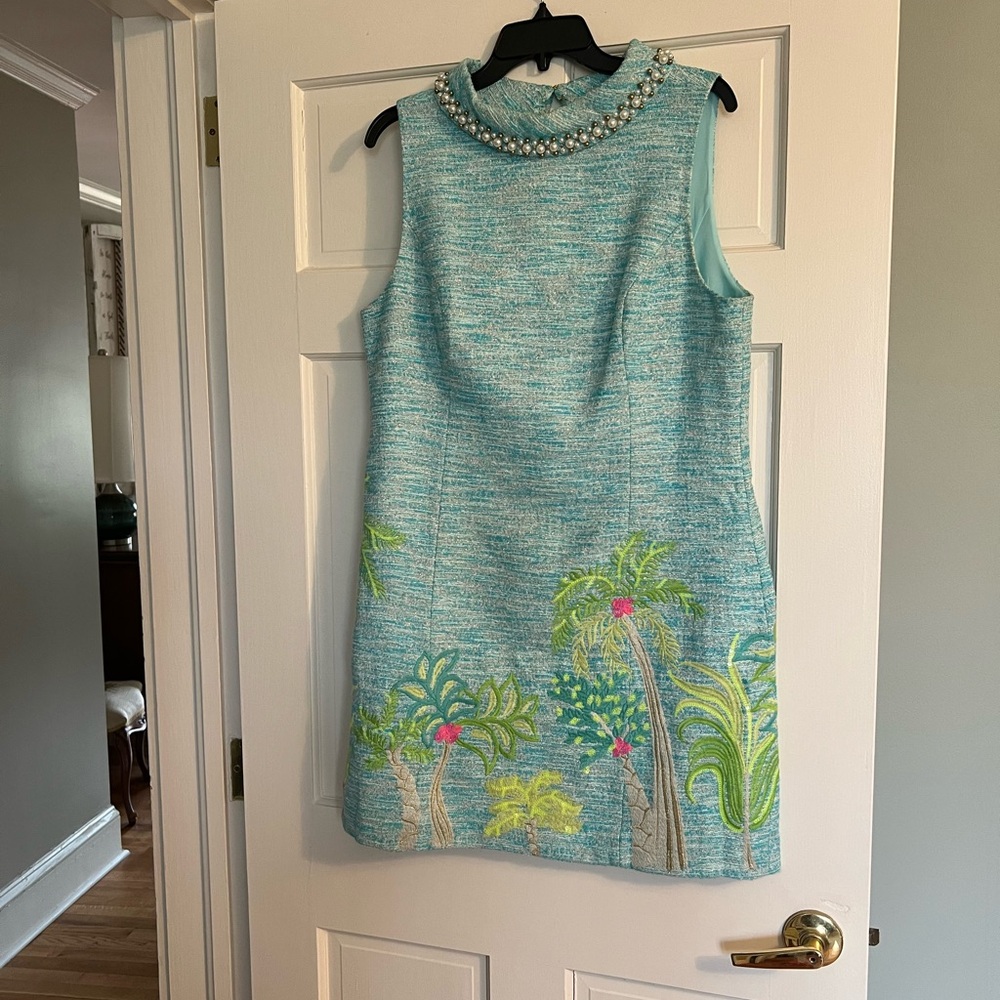 Lilly Pulitzer Dress with pearl collar size 14